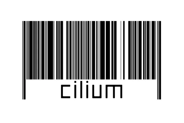 Barcode Λευκό Φόντο Επιγραφή Cilium Παρακάτω Έννοια Του Εμπορίου Και — Φωτογραφία Αρχείου