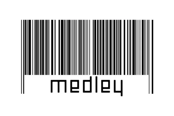 Barcode Λευκό Φόντο Επιγραφή Medley Παρακάτω Έννοια Του Εμπορίου Και — Φωτογραφία Αρχείου