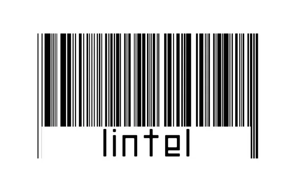 Digitalization Concept Barcode Black Horizontal Lines Inscription Lintel — Stock Photo, Image