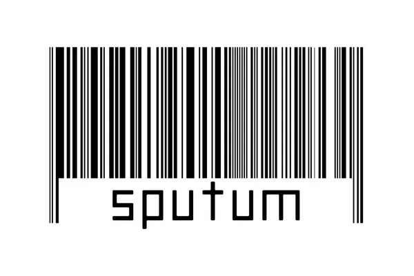 Barcode Auf Weißem Hintergrund Mit Der Aufschrift Sputum Unten Konzept — Stockfoto