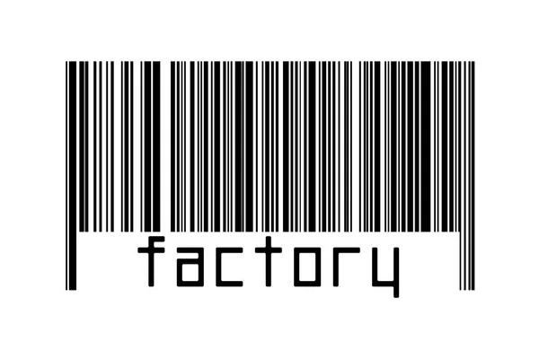 Digitalization Concept Barcode Black Horizontal Lines Inscription Factory — Stock Photo, Image