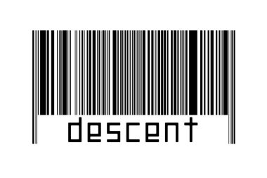 Beyaz arkaplanda barkod ve altta yazılar var. Ticaret ve küreselleşme kavramı