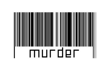 Dijitalleştirme kavramı. Siyah yatay çizgilerin barkodu ve yazıt cinayeti..