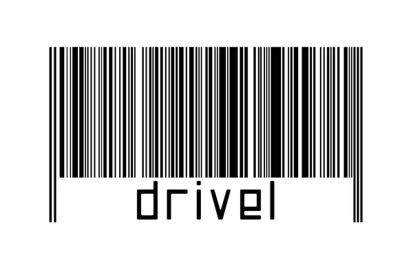 Ψηφιοποίηση Έννοια Barcode Μαύρο Οριζόντιες Γραμμές Επιγραφή Drivel Παρακάτω — Φωτογραφία Αρχείου