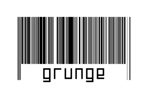 Barcode Λευκό Φόντο Επιγραφή Grunge Παρακάτω Έννοια Του Εμπορίου Και — Φωτογραφία Αρχείου