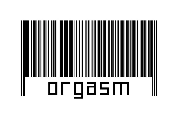 Concetto Digitalizzazione Codice Barre Linee Orizzontali Nere Con Iscrizione Orgasmo — Foto Stock