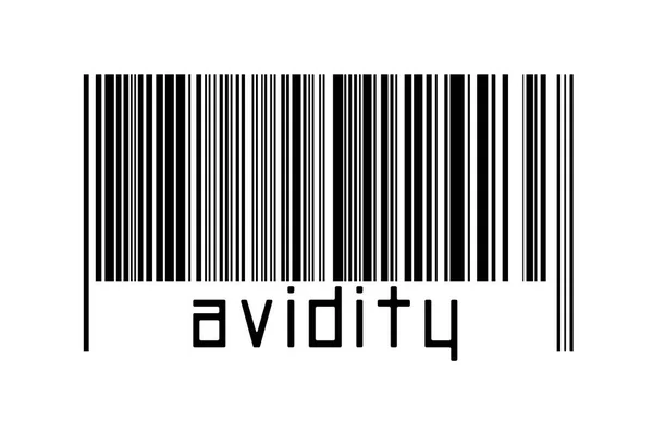 Barcode Auf Weißem Hintergrund Mit Beschriftung Avidität Unten Konzept Des — Stockfoto