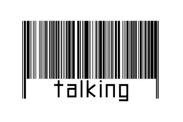 Barcode Auf Weißem Hintergrund Mit Inschrift Unten Konzept Des Handels — Stockfoto