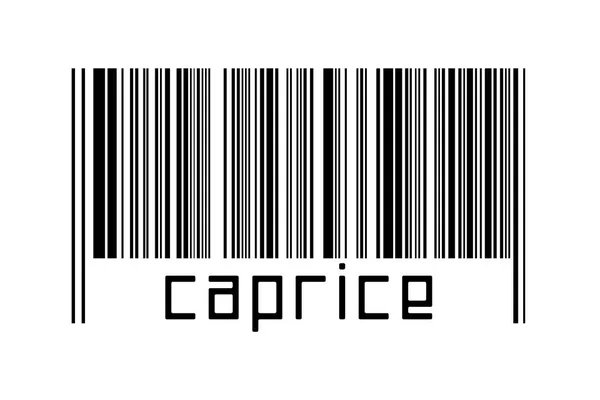 Concetto Digitalizzazione Codice Barre Linee Orizzontali Nere Con Scritta Caprice — Foto Stock