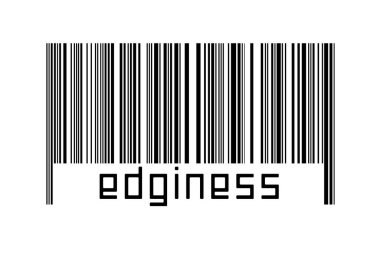 Beyaz arkaplanda barkod ve altında yazılar var. Ticaret ve küreselleşme kavramı