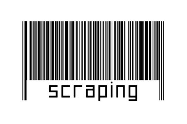 Dijitalleştirme kavramı. Altında yazı olan siyah yatay çizgilerin barkodu.