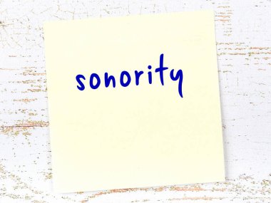 Tahta duvardaki sarı yapışkan notada el yazısıyla yazılmış ses kaydı var.