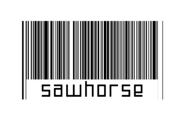 Beyaz arka planda barkod ve altında da yazı tahtası var. Ticaret ve küreselleşme kavramı