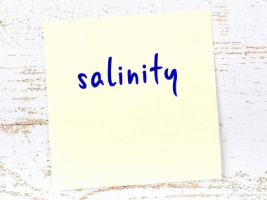 Tahta duvarda el yazısıyla yazılmış tuzlu sarı yapışkan bir not.