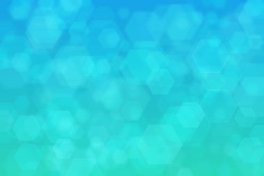 mavi ve yeşil soyut odaklanmamış arkaplan altıgen şekilli bokeh benekleri ile