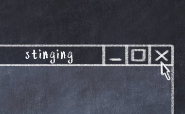 Tarayıcı penceresini başlık sokmasıyla kapatıyorum. Tebeşir çizimi. Sorunlarla başa çıkma kavramı