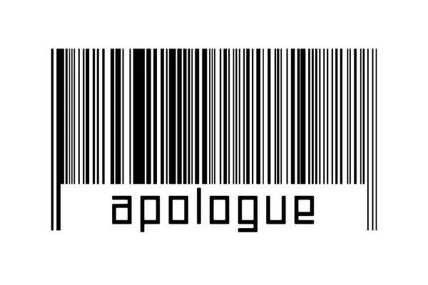 Digitaliseringsconcept Barcode Van Zwarte Horizontale Lijnen Met Daaronder Inscriptie Apologue — Stockfoto