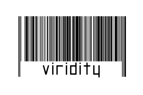 Digitaliseringsconcept Barcode Van Zwarte Horizontale Lijnen Met Daaronder Opschrift Viriditeit — Stockfoto