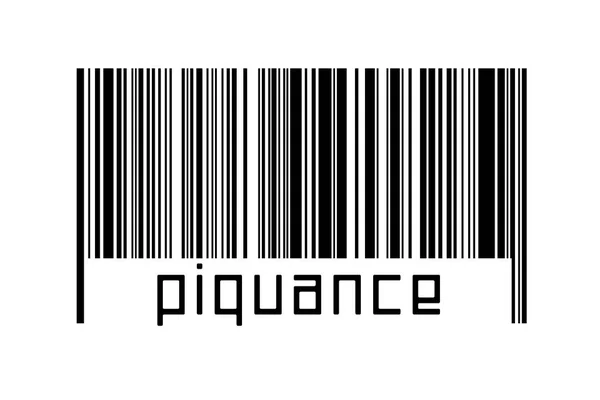 Barcode Λευκό Φόντο Επιγραφή Piquance Παρακάτω Έννοια Του Εμπορίου Και — Φωτογραφία Αρχείου