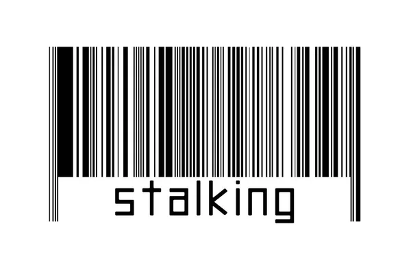 Concetto Digitalizzazione Codice Barre Linee Orizzontali Nere Con Scritta Stalking — Foto Stock