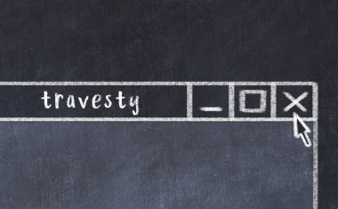 Tarayıcı penceresini sayfa başlığı yazma rezaletiyle kapatmanın tebeşir çizimi  