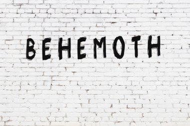 Üzerinde siyah boya ile el yazısı olan beyaz tuğlalı bir duvar.