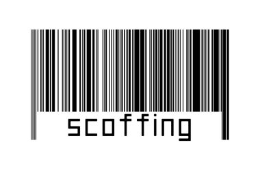 Beyaz arkaplanda barkod ve altta da yazılar var. Ticaret ve küreselleşme kavramı