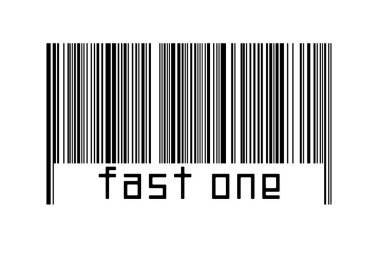 Dijitalleştirme kavramı. Siyah yatay çizgilerin barkodu. Altında hızlı bir yazı var..