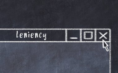 Tarayıcı penceresinin sayfa başlığı yazma hoşgörüsüyle kapatılmasının tebeşir çizimi  