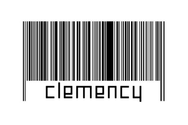 Dijitalleştirme kavramı. Siyah yatay çizgilerin barkodu. Altında yazma deseni var..