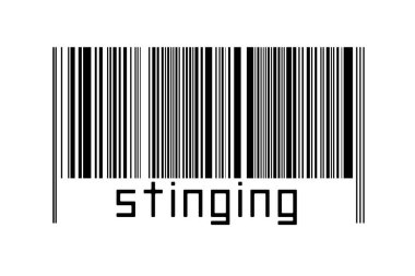 Altında yazı olan beyaz arkaplanda barkod. Ticaret ve küreselleşme kavramı