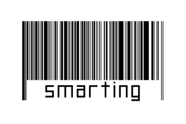 Beyaz arkaplanda barkod ve altında da yazı var. Ticaret ve küreselleşme kavramı