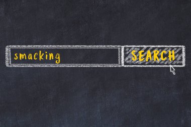 Tokadı arama kavramı. Tarayıcı penceresi ve yazıtın tebeşir çizimi