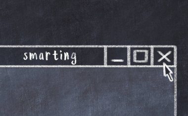 Tarayıcı penceresini sayfa başlığı yazdırma biçiminde kapatmanın tebeşir çizimi  