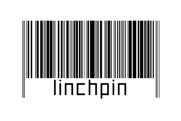 Ψηφιοποίηση Έννοια Barcode Μαύρο Οριζόντιες Γραμμές Επιγραφή Linchpin Παρακάτω — Φωτογραφία Αρχείου