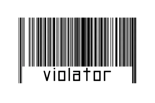 Digitaliseringsconcept Barcode Van Zwarte Horizontale Lijnen Met Inscriptie Overtreder Hieronder — Stockfoto