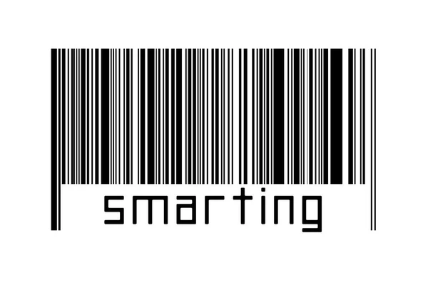 Código Barras Sobre Fundo Branco Com Inscrição Smarting Abaixo Conceito — Fotografia de Stock