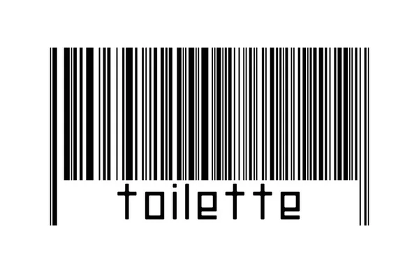 Barcode Λευκό Φόντο Επιγραφή Toilette Παρακάτω Έννοια Του Εμπορίου Και — Φωτογραφία Αρχείου