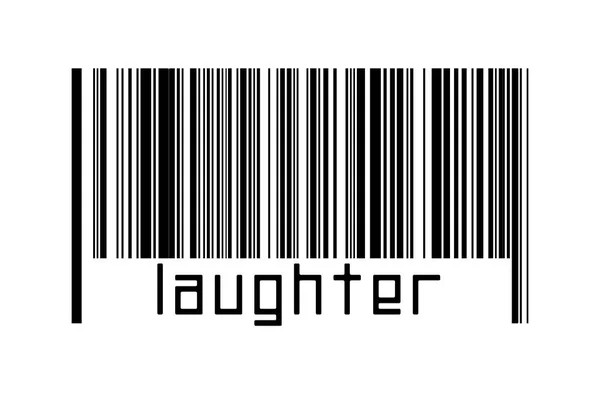 Digitalisierungskonzept Barcode Schwarzer Horizontaler Linien Mit Der Aufschrift Lachen Unten — Stockfoto