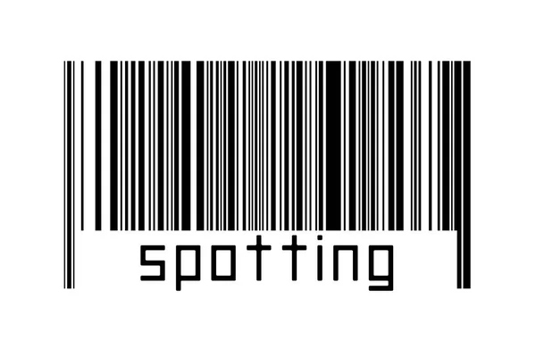 Barcode Auf Weißem Hintergrund Mit Inschrift Unten Konzept Des Handels — Stockfoto