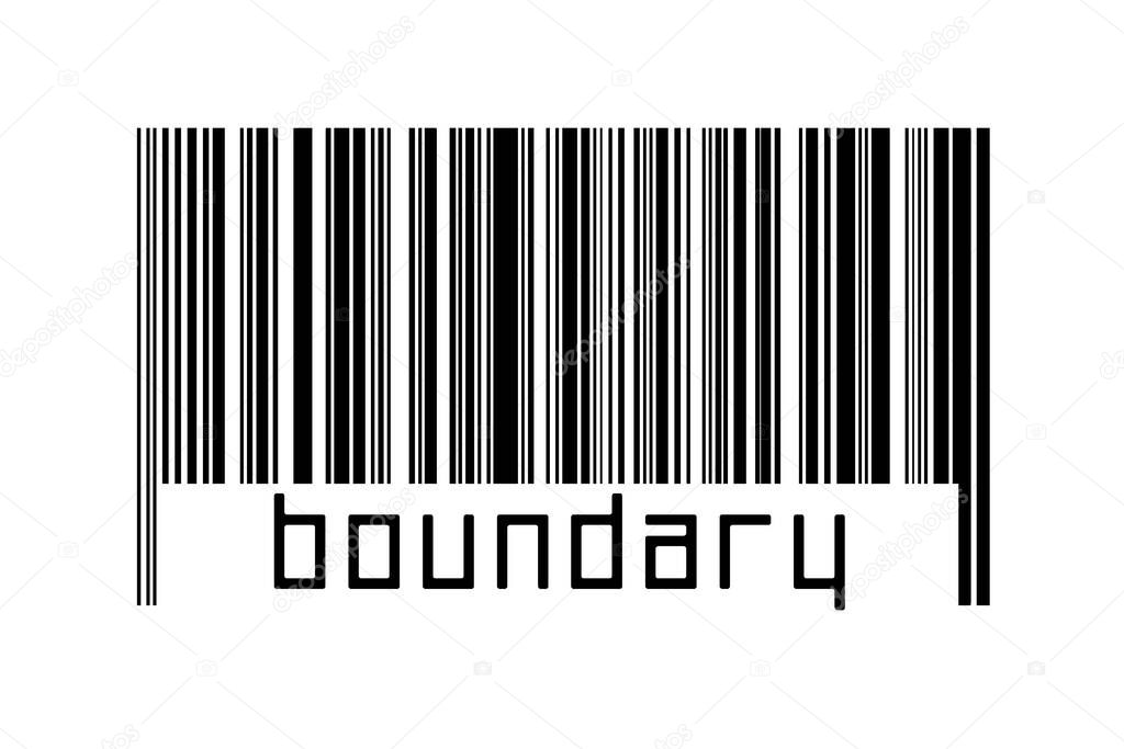 Digitalization concept. Barcode of black horizontal lines with inscription boundary below.