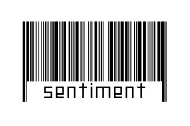 Beyaz arka planda barkod ve altında da yazılar var. Ticaret ve küreselleşme kavramı