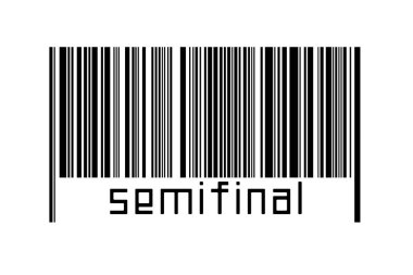 Dijitalleştirme kavramı. Altında yazı yarı final bulunan siyah yatay çizgilerin barkodu.