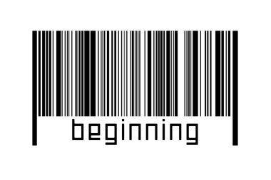 Dijitalleştirme kavramı. Altında yazı olan siyah yatay çizgilerin barkodu.