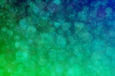 Yeşil ve mavi renkli ve daire şeklindeki desenlere sahip soyut ve güzel harmonik arkaplan.