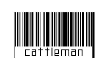 Beyaz arka planda barkod ve aşağıda da yazıt işçisi var. Ticaret ve küreselleşme kavramı