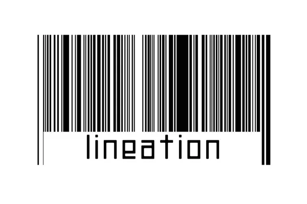 Ψηφιοποίηση Έννοια Barcode Μαύρο Οριζόντιες Γραμμές Επιγραφή Lineation Παρακάτω — Φωτογραφία Αρχείου