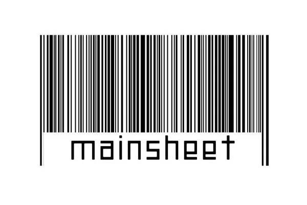 Barcode Λευκό Φόντο Επιγραφή Mainsheet Παρακάτω Έννοια Του Εμπορίου Και — Φωτογραφία Αρχείου