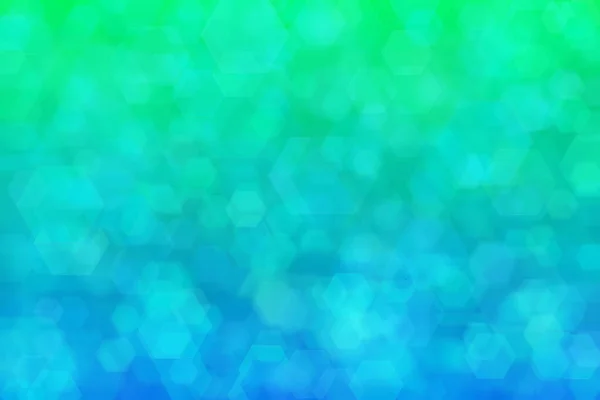 Зелений Синій Абстрактний Дефокусований Фон Шестикутними Плямами Боке — стокове фото