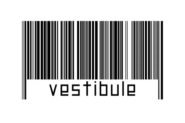 Barcode Auf Weißem Hintergrund Mit Aufschrift Vestibül Unten Konzept Des — Stockfoto